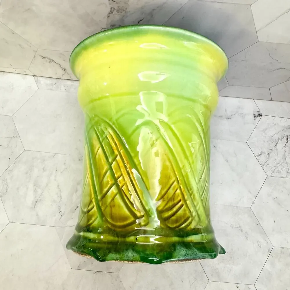 JK Dryden Pottery Vase 6in Green Drip Glaze Art Vase Signed 2007 Hot Springs AR
